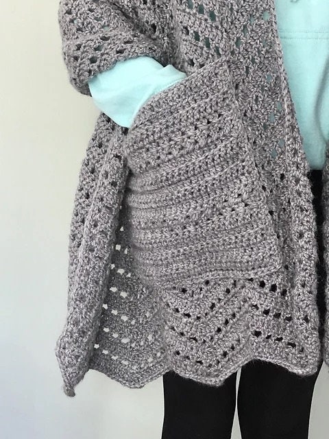 PATTERN ONLY Crochet Ripple Pocket Shawl all Sizes - Etsy