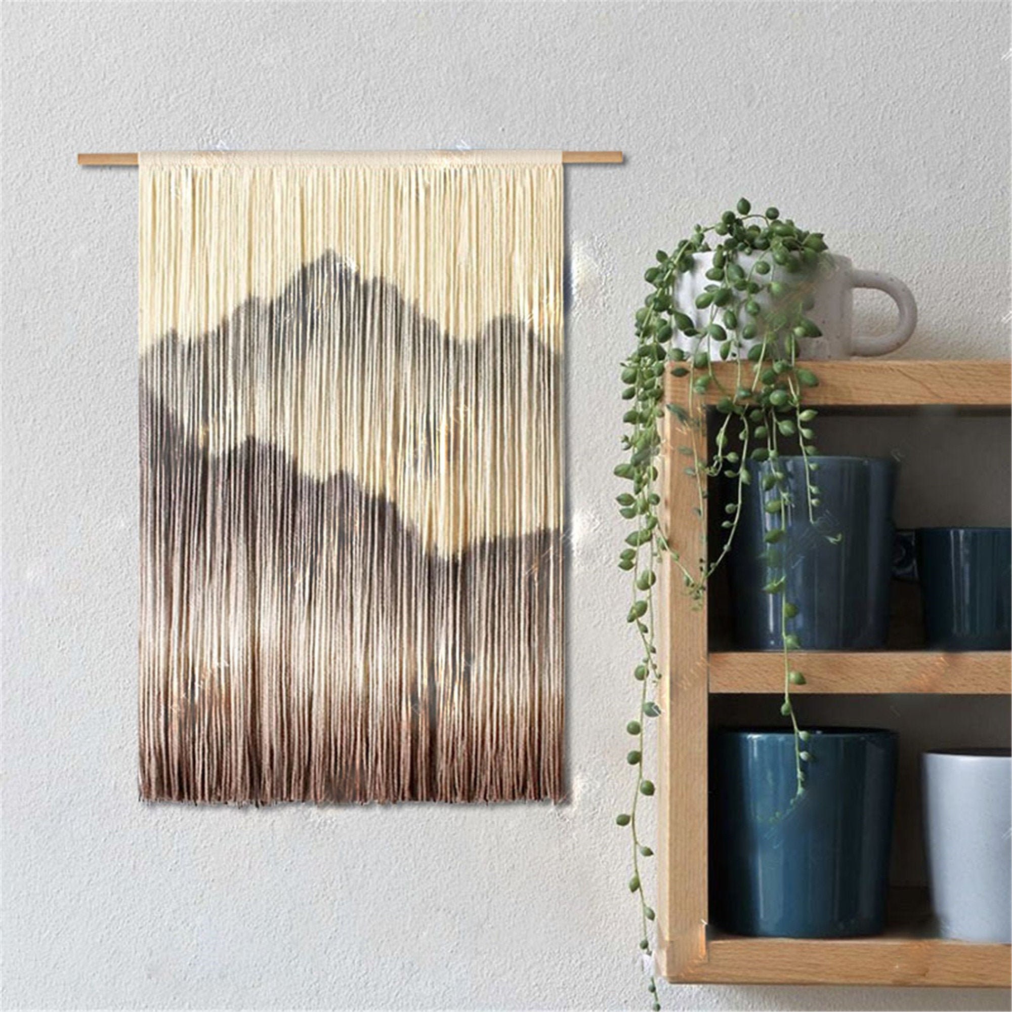 Large Mountain Art Macrame Wall Hanging Colorful Macrame Wall Etsy