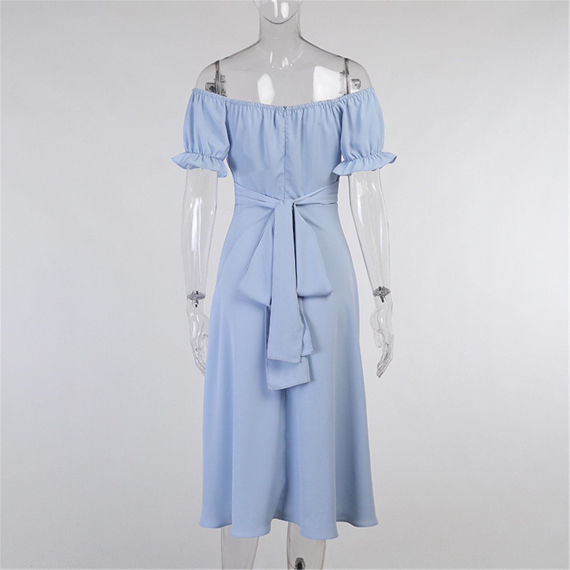 Vintage French Summer Dress Pleated Puffy Dress Elegant Midi | Etsy