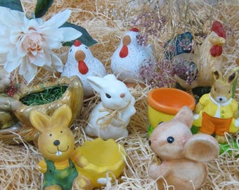 DEKORACJE WIELKANOCNE Figurki Joblot vintage Nostalgia Ceramika / Drewno