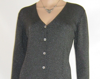 COUNTRY CASUALS Vintage Glitter Knit Dress Elegant Heavy Quality Fabric, Special Occasion Cocktail Party, Medium