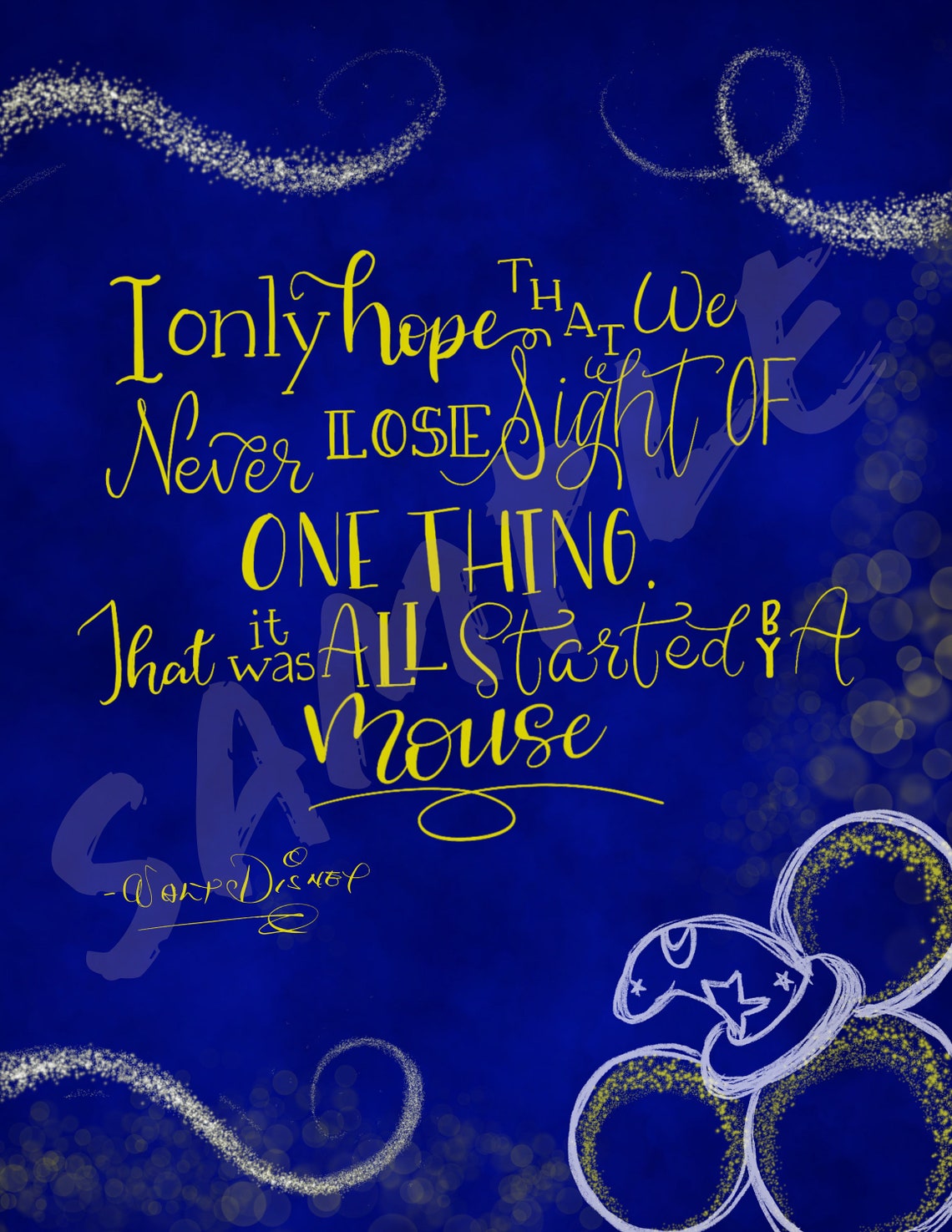 Walt Disney Quote Sorcerer Mickey Digital Print Pixie Etsy