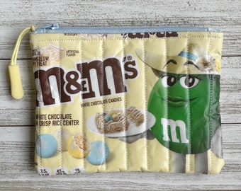 M&M's Zipper Pouch, Upcycled Candy Bag