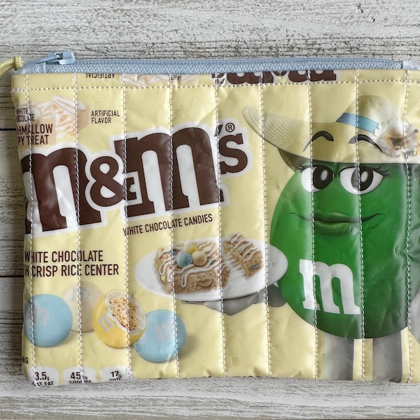 M&M's Zipper Pouch, Upcycled Candy Bag