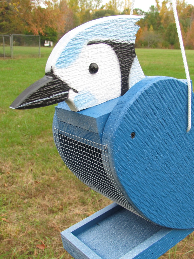 Amish Made Blue Jay Bird Feederfree SHIPPING Etsy