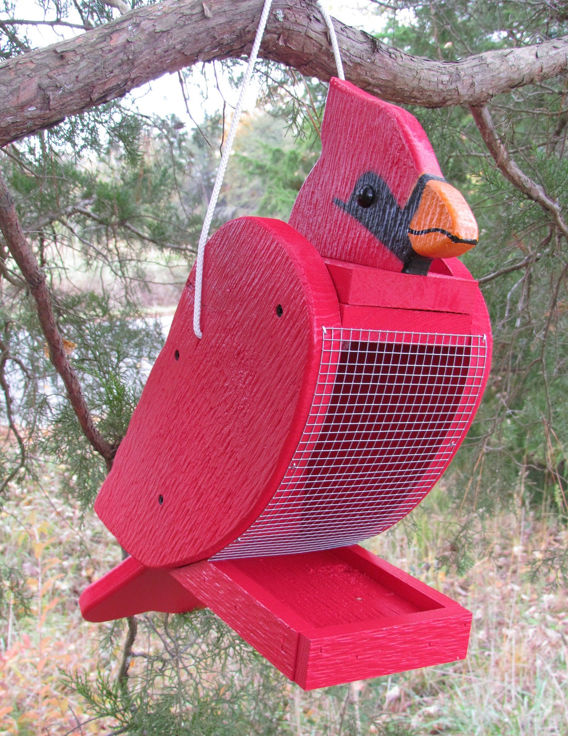 Amish Made Cardinal Bird FeederFREE SHIPPING Etsy