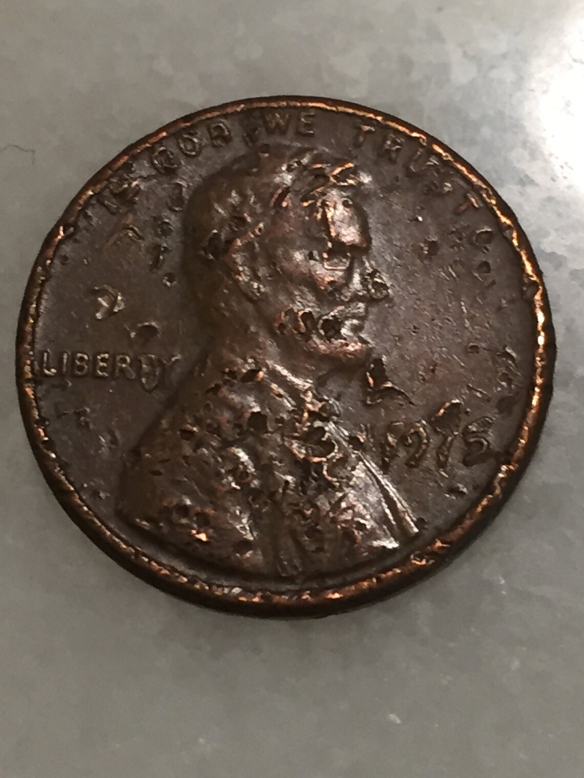 Rare 1975 error penny with numerous striking errors obverse Etsy