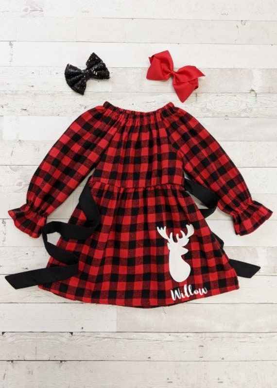 Girls Dress, Girls Buffalo Plaid Dress, Buffalo Plaid