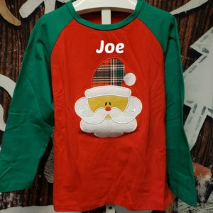Boys Christmas Shirt, Raglan Shirt, Boys Santa Shirt, Boys Christmas Clothes, Boys Personalized Shirt, Boys Personalized Raglan
