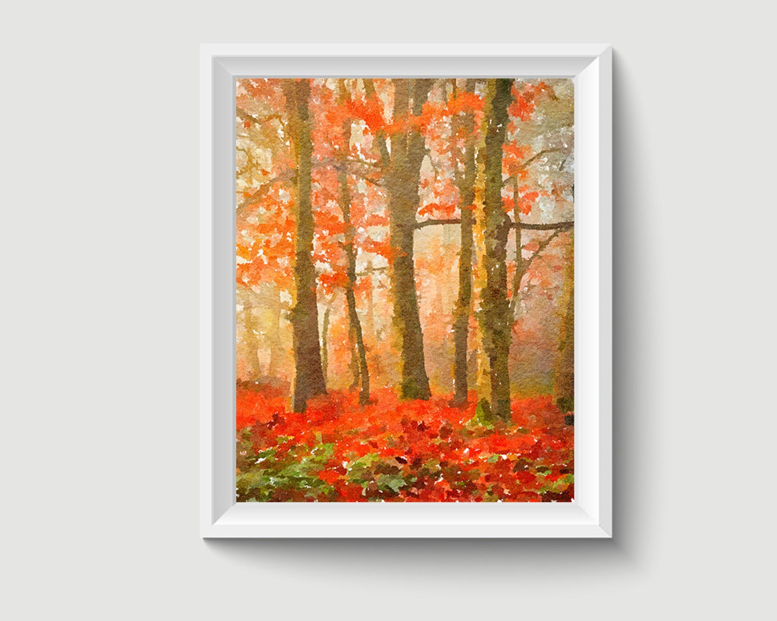 Autumn Forest Painting Art Print | Etsy