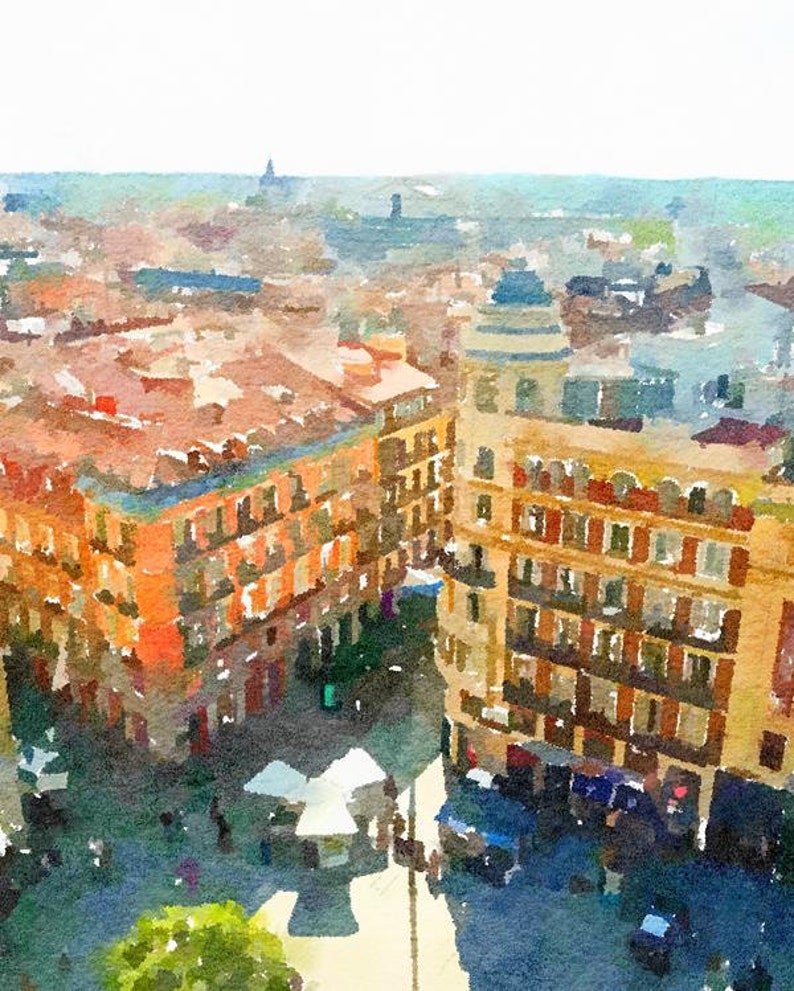 Madrid Spain Painting Art Print Unframed Etsy