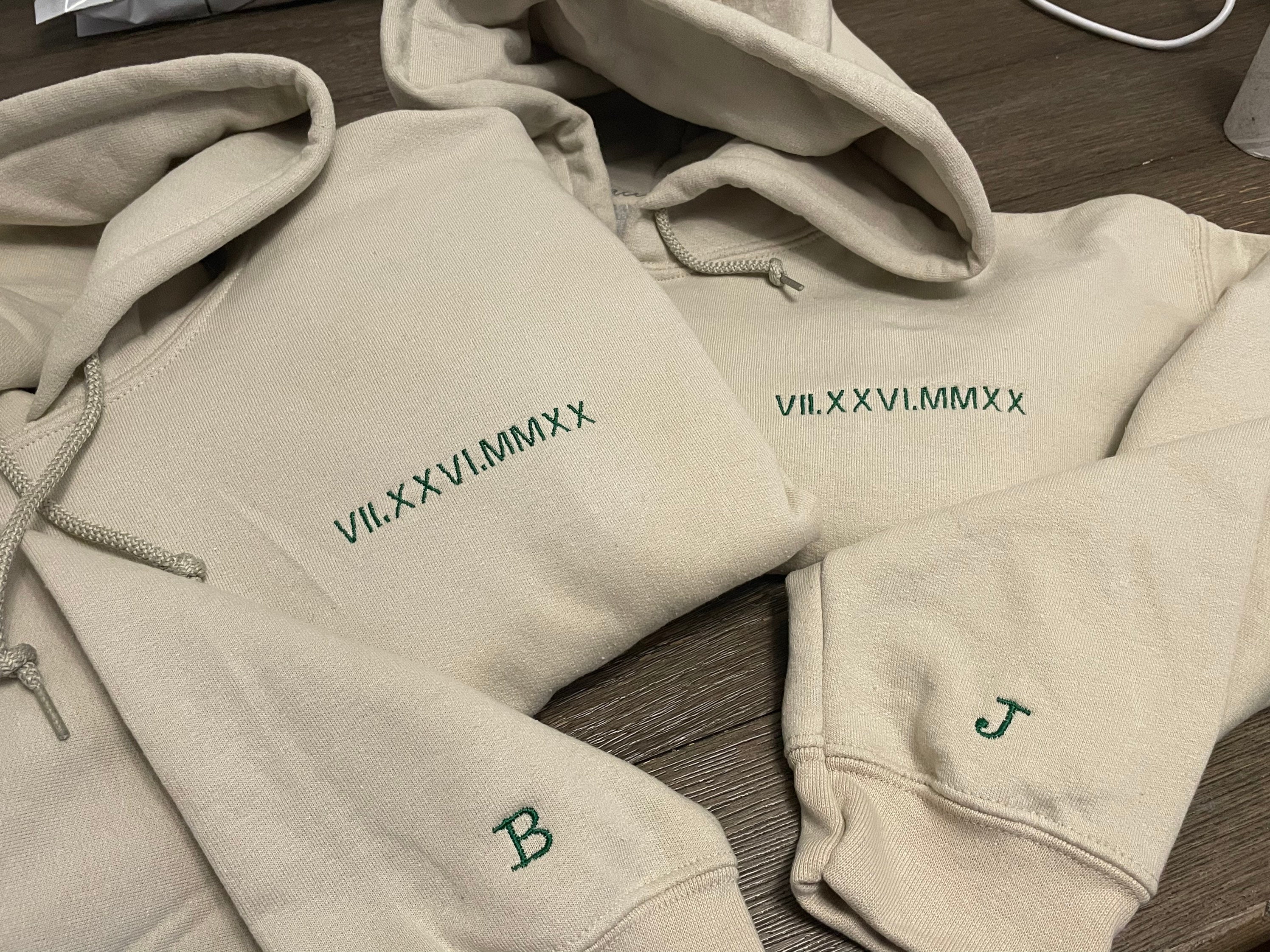 Embroidered Couples Initial / Roman Numeral Sweater | Custom Couples …