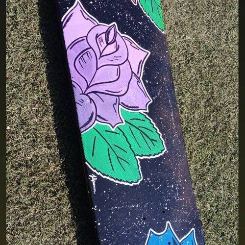 Custom painted shops flower skateboard