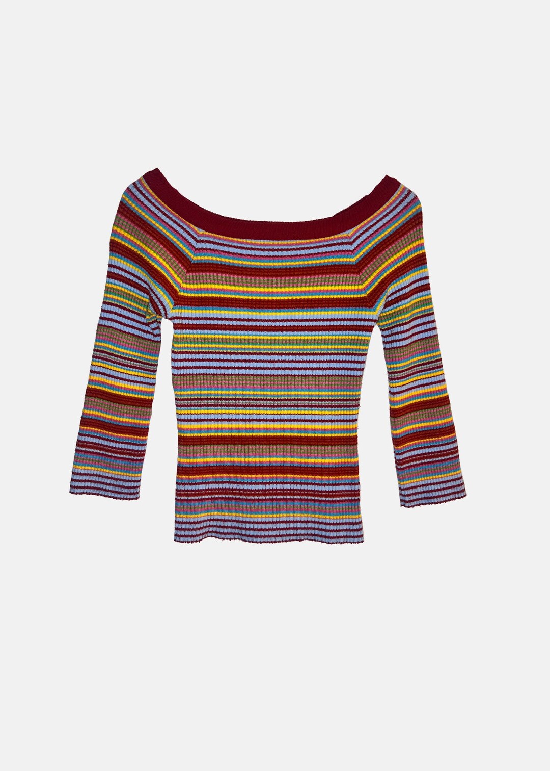 Vintage striped off the shoulder sweatshirt