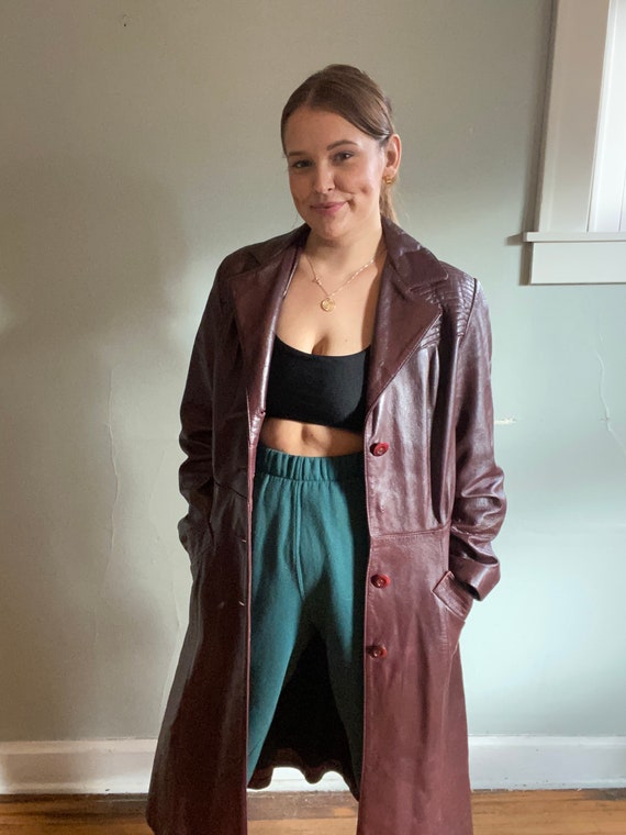 Vintage Burgundy Leather Jacket