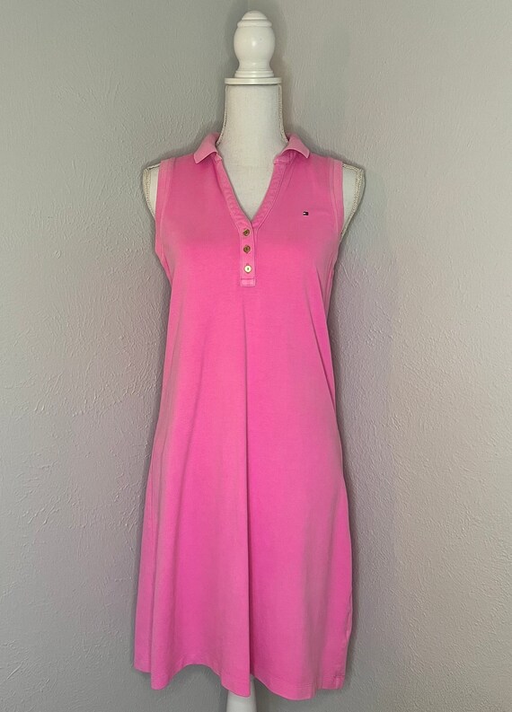 Y2K Vintage Tommy Hilfiger Pink Polo Dress - Small