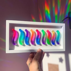 Gummy Worm Wall Art, Retro Candy Art, Resin Fake Food, Dopamine Decor, Pop Art Sculpture, 3D Wall Art, Kids Candy Decor, Quirky Resin Art