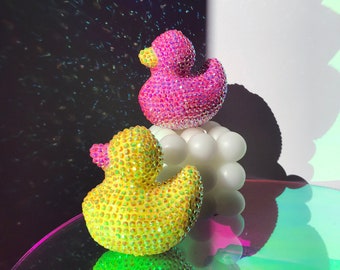 Canard strass mignon - Sculpture de canard disco - Canard Bling Art - Décor strass - Sculpture Pop Art - Funky Home Decor