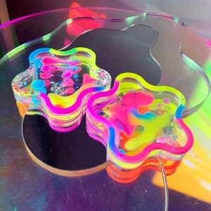 colorful resin coasters