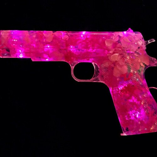 XL Resin Gun With Dried Flowers Custom Resin Gun Life Size Etsy