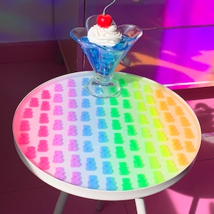 Rainbow Gummy Bear Table - Gummy Bear Resin Art - Funky Furniture - Resin Candy Table - Colorful Coffee Table - Maximalist Furniture Pop Art