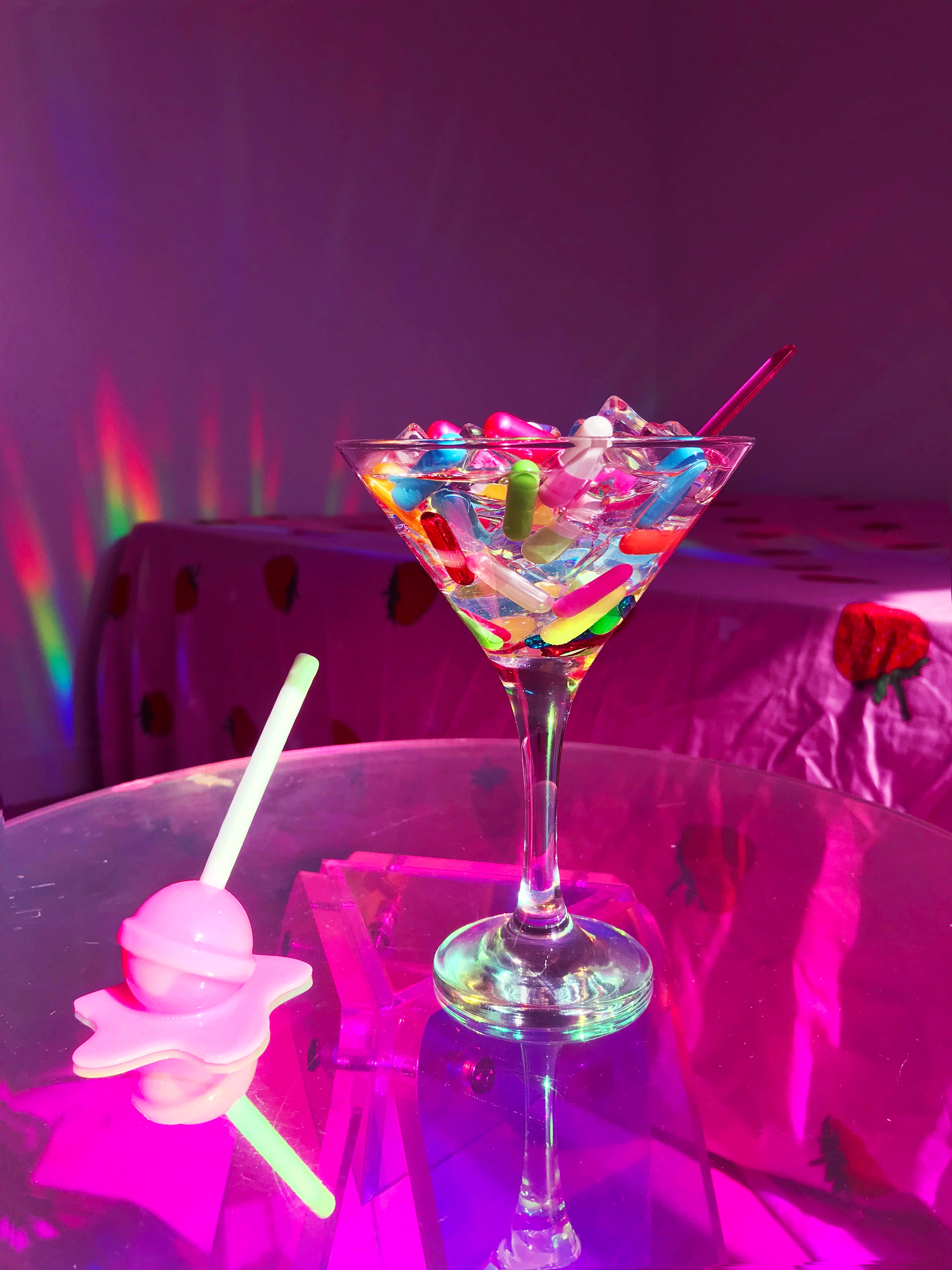 Pill Martini Glass, Resin Fake Martini, Fake Food Decor
