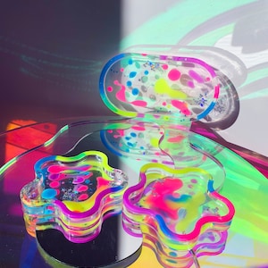 colorful resin coasters