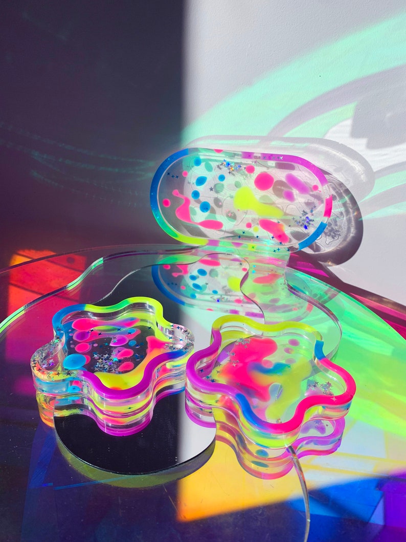 colorful resin coasters