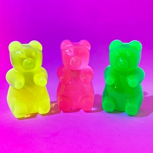 Gummy Bears Fridge Magnets - Gummy Bear Decor - Resin Pop Art Pink Magnets - Cute Kawaii Fridge Magnets - Giant Gummy Bear Magnet