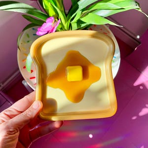French Toast Wall Art, Butter & Honey, 3D Resin Art, Pop Art, Fake Food, Quirky Breakfast, Dopamine Decor, Maximalist, Funky Jewelry Dish