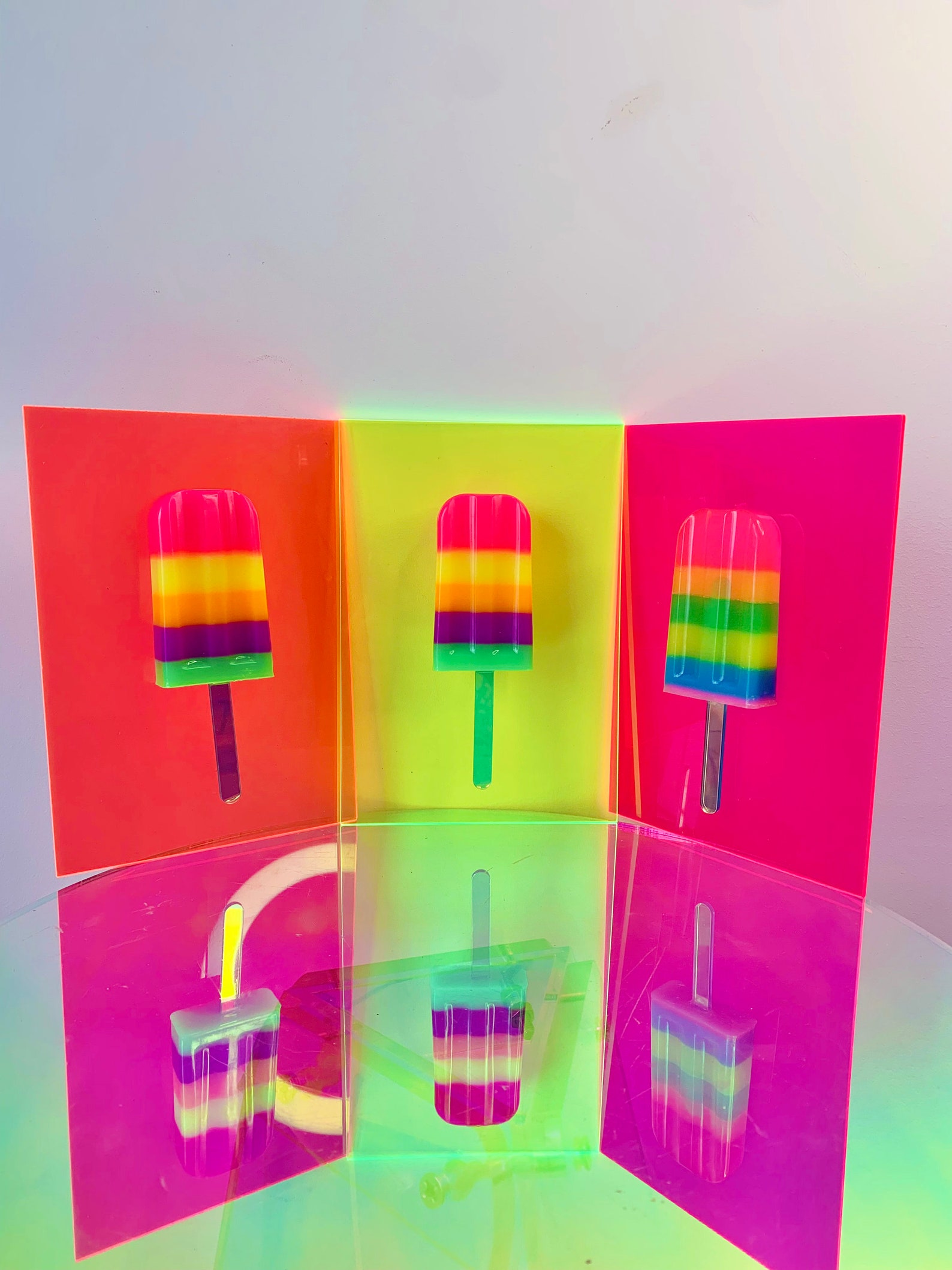 Neon Popsicle Wall Art Pop Art Candy Sculpture Ice Cream Etsy