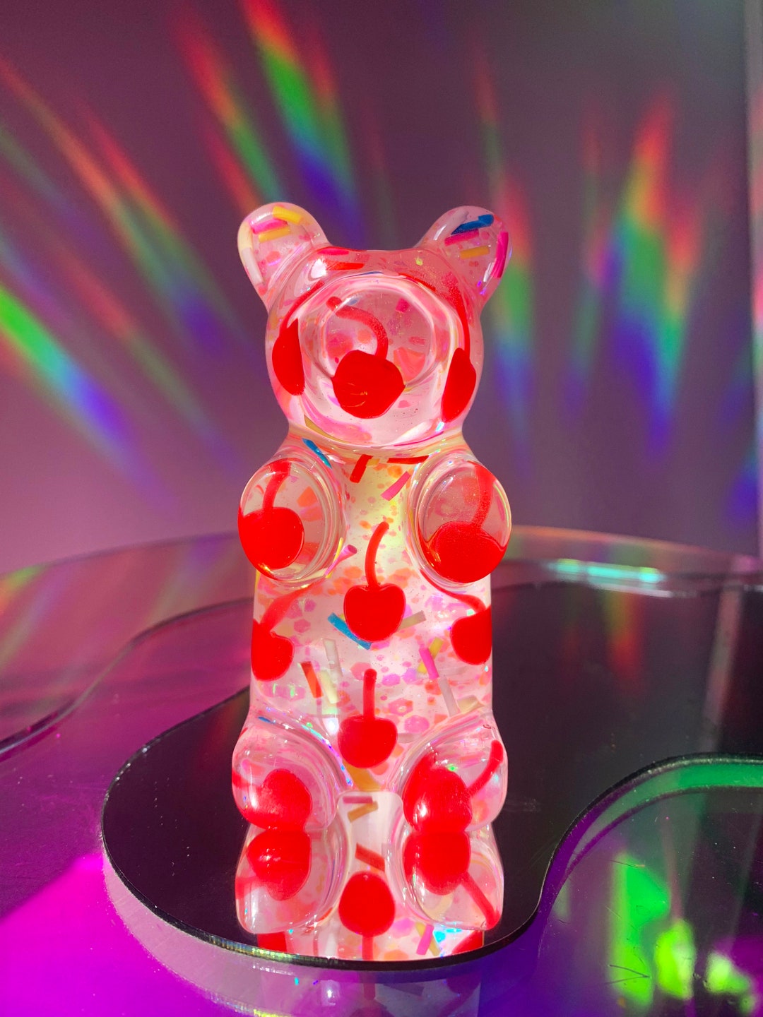 Large Resin Gummy Bear With Cherries Giant Gummy Bear Art Pop Art Gummy