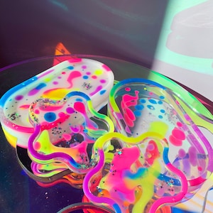 colorful resin coasters