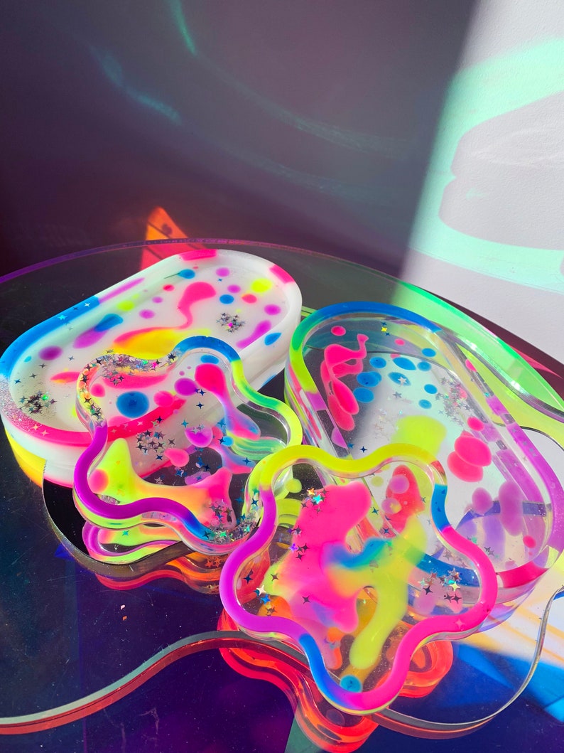 colorful resin coasters