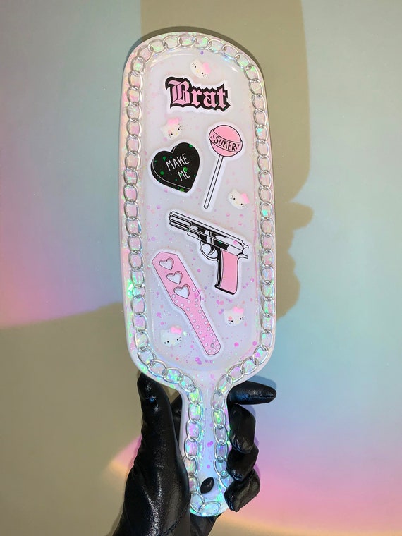 Custom Glitter Spanking Paddle Wooden Engraved BDSM Gift 