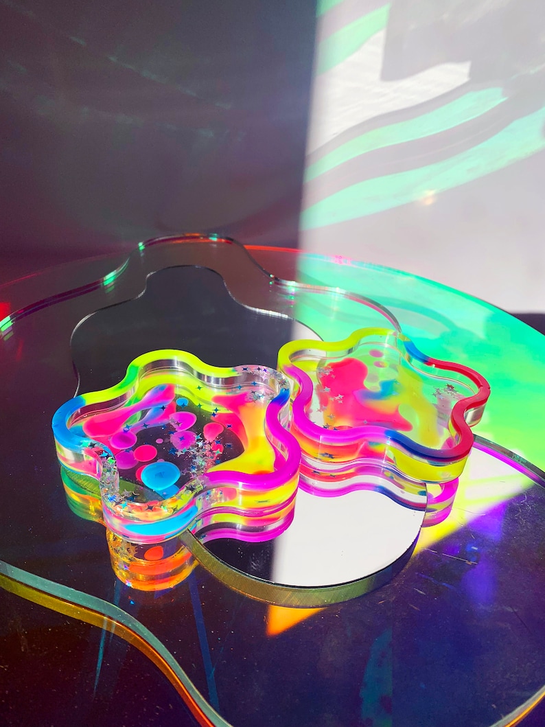colorful resin coasters
