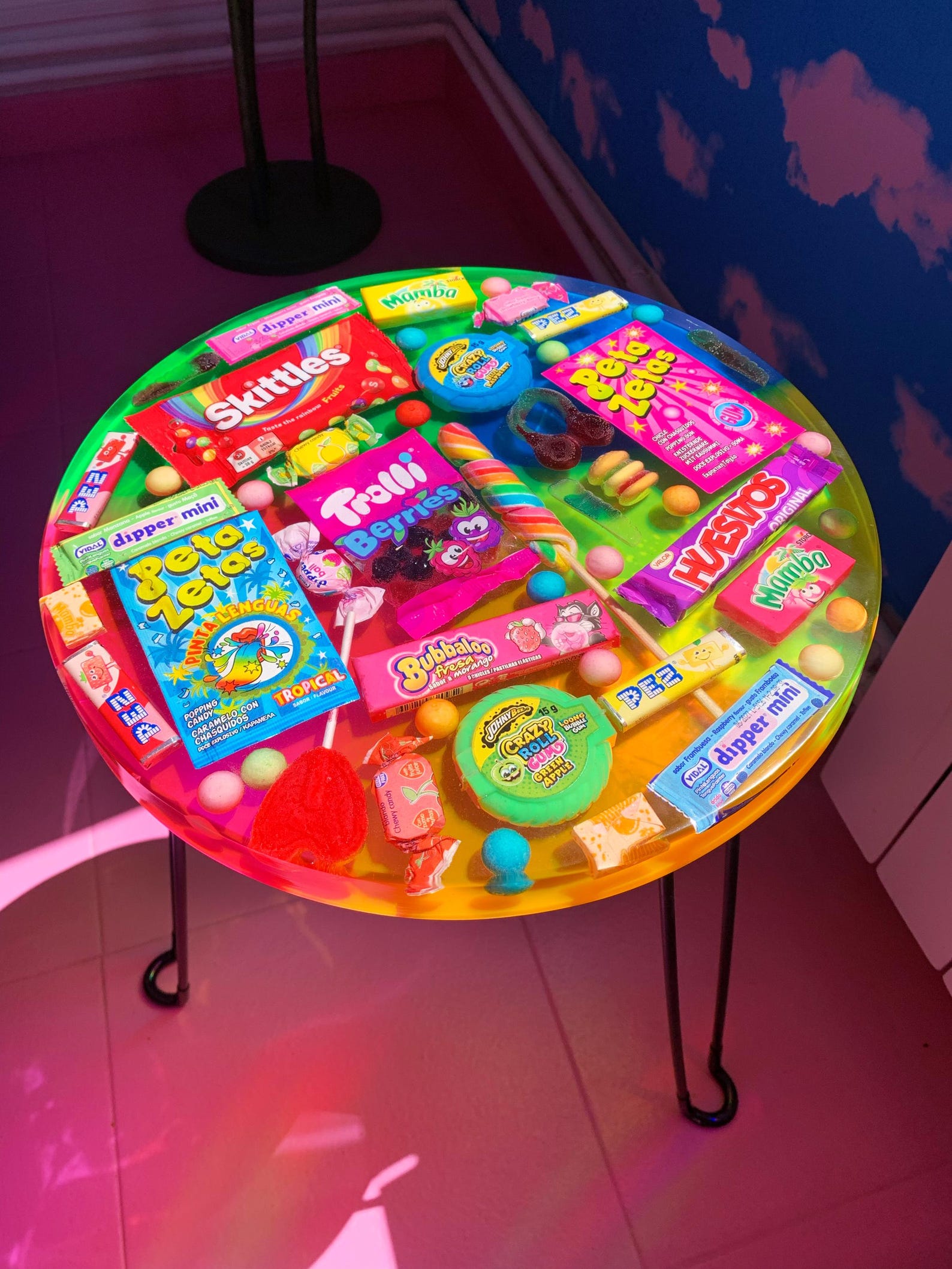 Real Candy Resin Table, Funky Furniture, Colorful Side Table ...