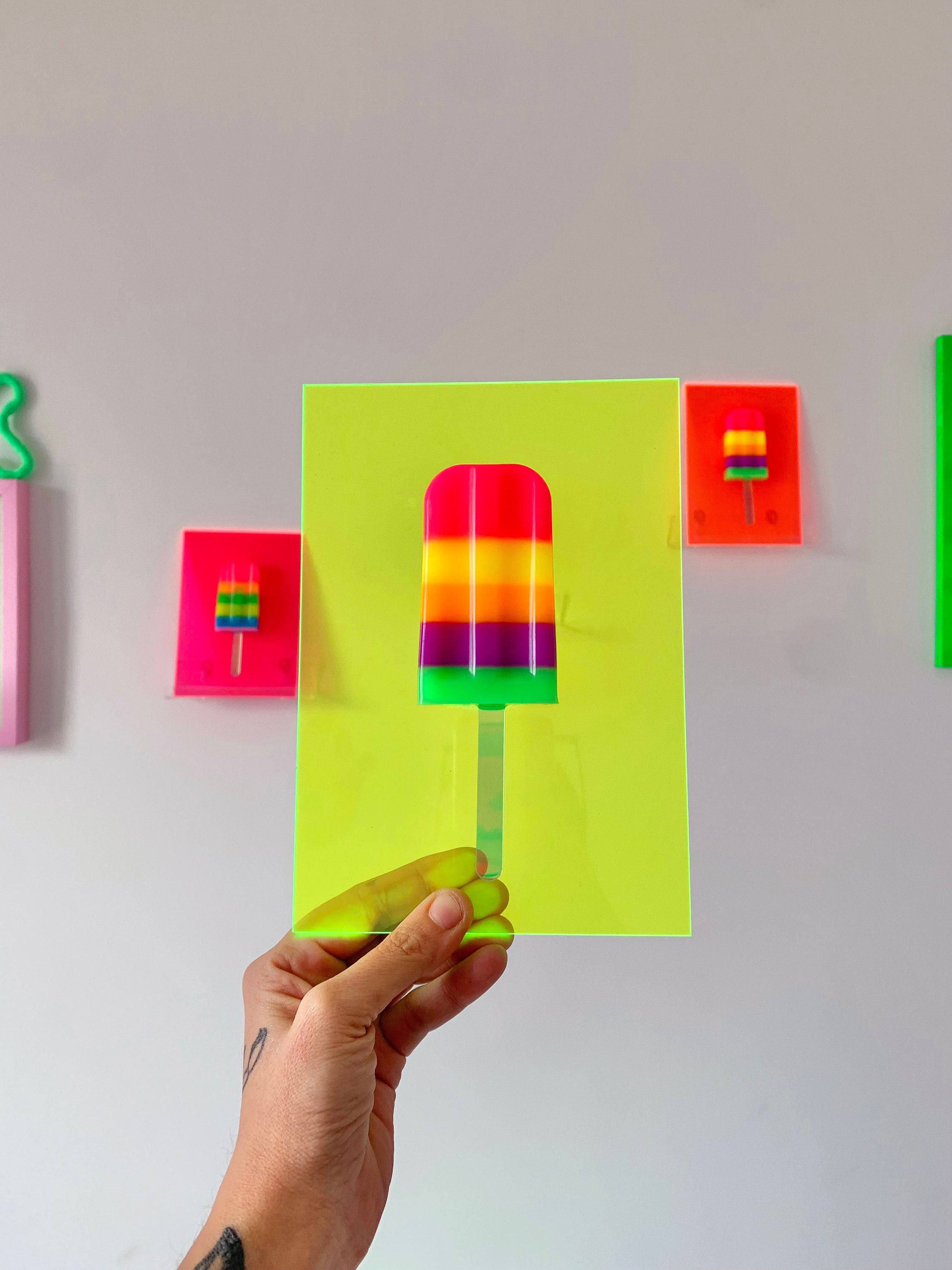Neon Popsicle Wall Art Pop Art Candy Sculpture Ice Cream Etsy Australia