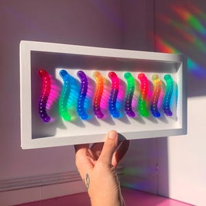Gummy Worm Wall Art, Retro Candy Art, Resin Fake Food, Dopamine Decor ...