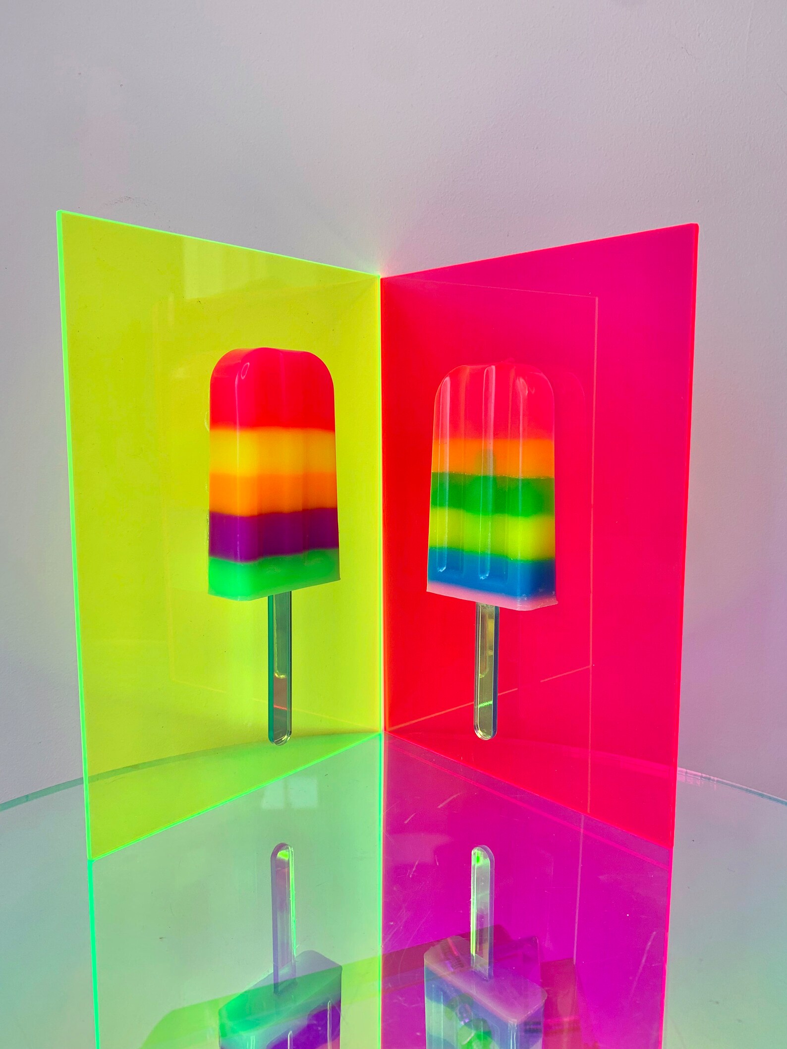 Neon Popsicle Wall Art Pop Art Candy Sculpture Ice Cream Etsy