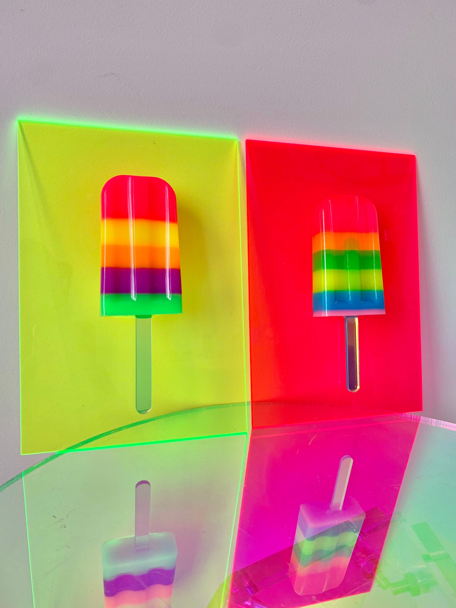 Neon Popsicle Wall Art Pop Art Candy Sculpture Ice Cream Etsy