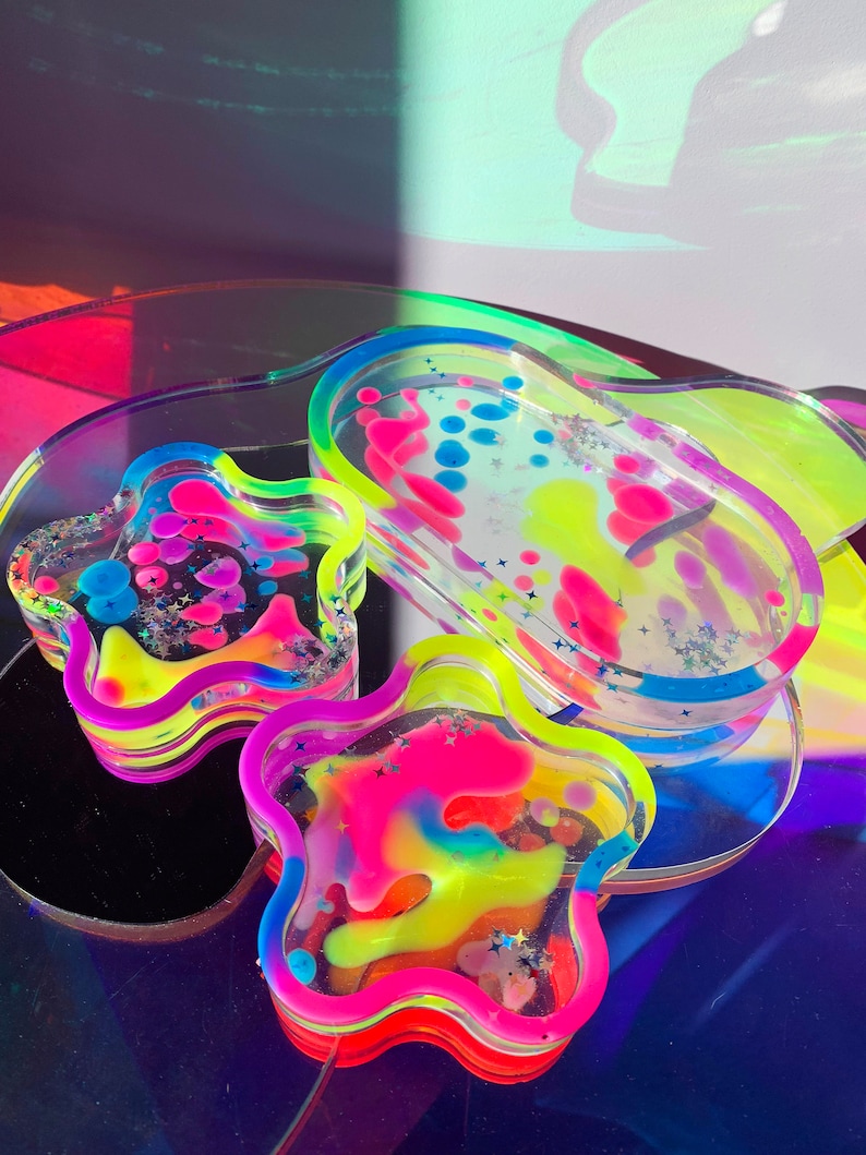 colorful resin coasters