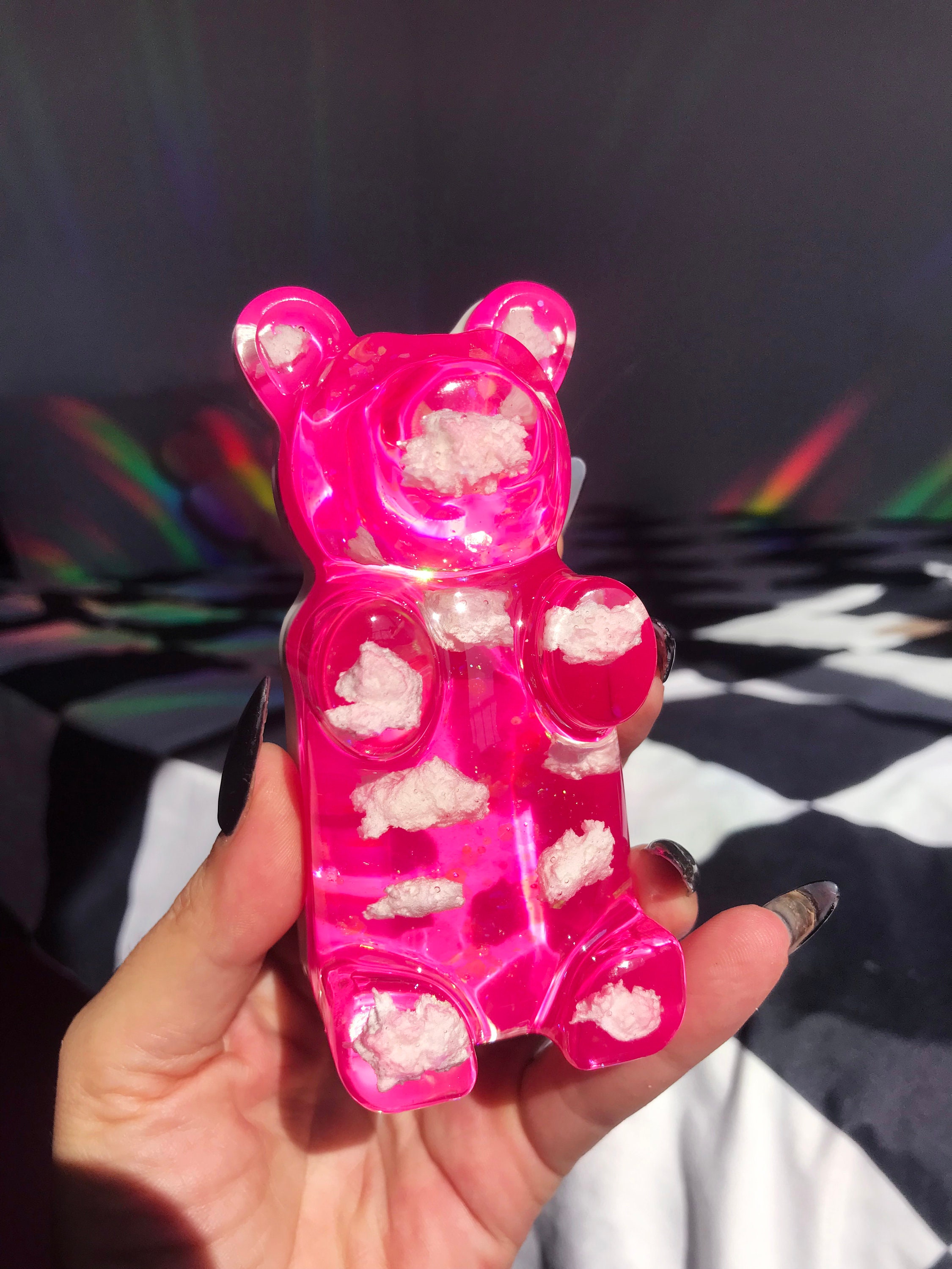 Buy Giant Resin Gummy Bear Large Pop Art Sculpture Pink Gummy Bear Clouds &  Sky Gummy Bear Resin Art Bear Candy Decor Funky Home Decor Online in India  