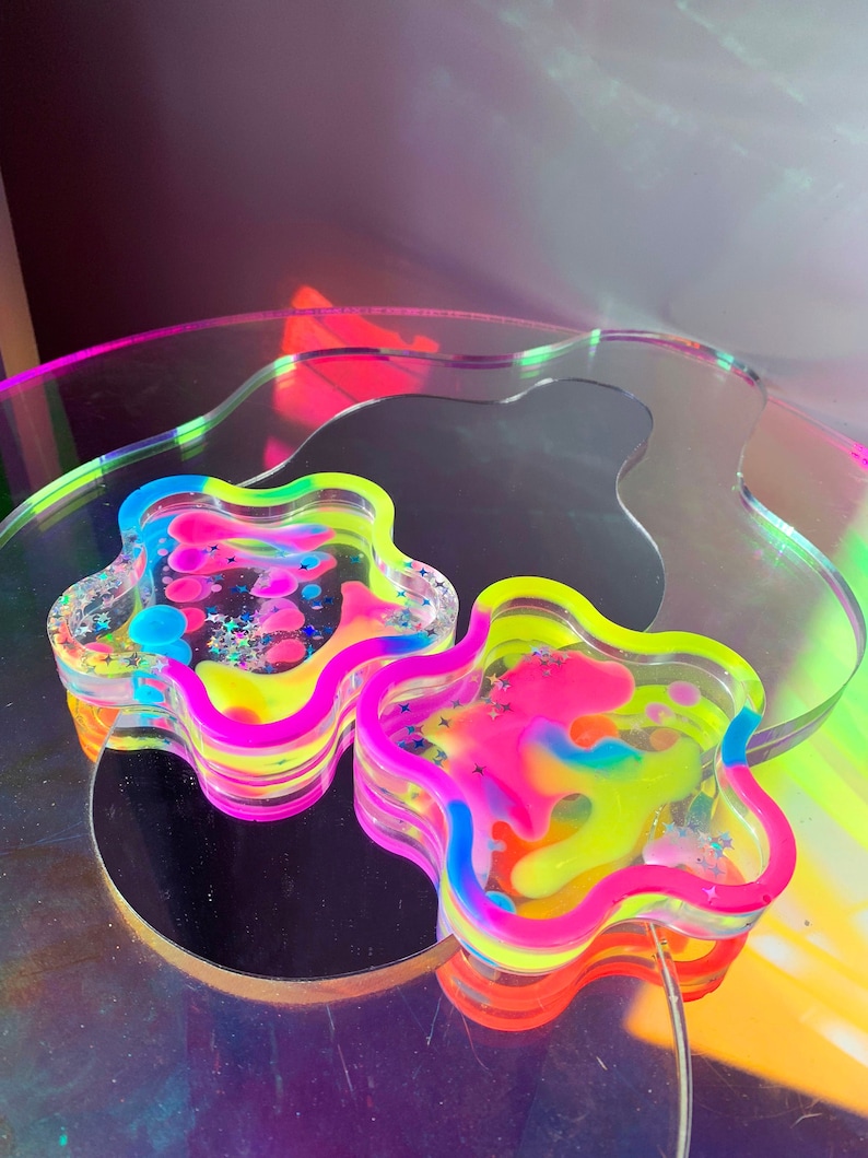 colorful resin coasters
