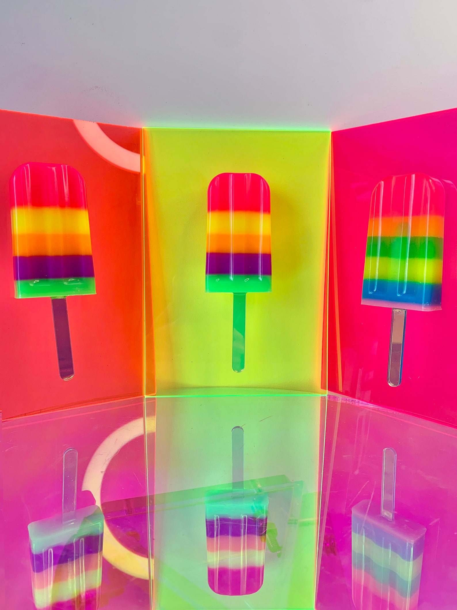 Neon Popsicle Wall Art Pop Art Candy Sculpture Ice Cream Etsy