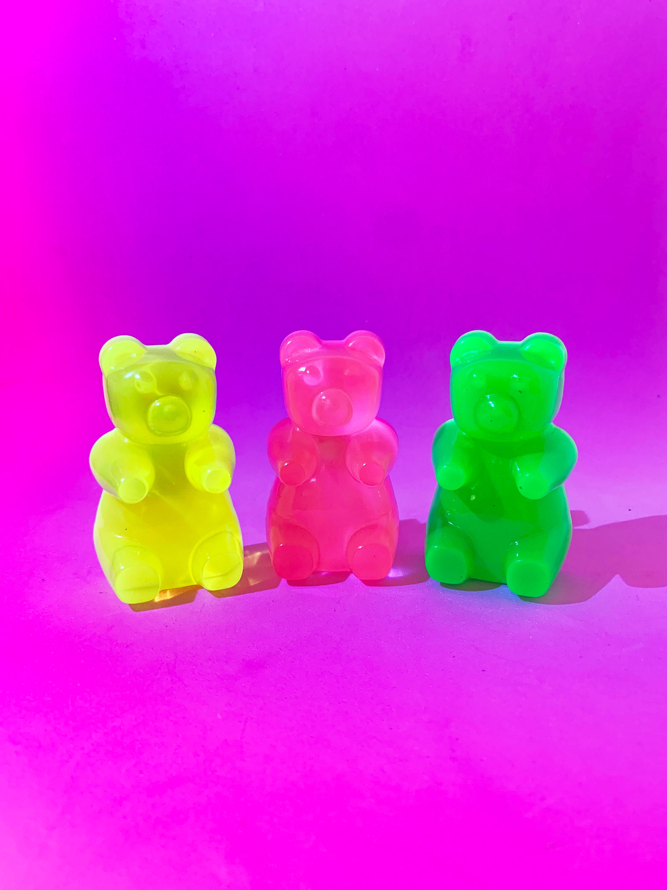 Buy Rainbow Gummy Bear Poster, Nostalgic Pink Wall Art