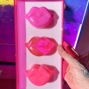 pink lips acrylic art - pop art sculpture