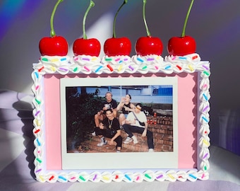 Fake Cake Picture Frame, 3D Wall Art, Fake Food Wall Decor, Funky Photo Frame, Dopamine Decor, Funfetti Art, Kawaii Frame, Cute Dessert Art