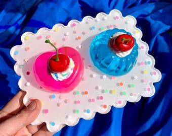 Jelly Cake Decor, Resin Fake Cake, Fake Food Wall Art, 3D Pop Art Sculpture, Dopamine Decor, Funky Sculpture, Candy Art, Kitchen Decor, Y2K