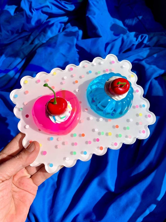 Jelly Cake Decor, Resin Fake Cake, Fake Food Wall Art, 3D Pop Art Sculpture, Dopamine Decor, Funky Sculpture, Candy Art, Kitchen Decor, Y2K